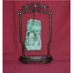 Jade Stone Happy Buddha Hanging Display  #1105511