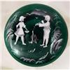 Green Mary Gregory  Art Glass DresserJar  #1118778