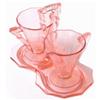 Image 1 : Cambridge Pink Decagon Creamer Sugar & Tray Set#1118968