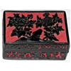 Image 1 : CINNABAR LACQUER RED & BLACK COVERED BOX #1119051