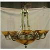 Image 1 : Ten tulips alabaster stone chandelier #1119248