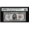 Image 1 : 1934 $5 Hawaii WWII Emergency Issue Federal Reserve Note PMG Gem Uncirculated 65EPQ