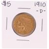 Image 1 : 1910-D $5 Indian Head Half Eagle Gold Coin