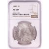 Image 1 : 1880 $1 Morgan Silver Dollar Coin NGC MS64+