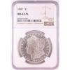 Image 1 : 1887 $1 Morgan Silver Dollar Coin NGC MS63PL
