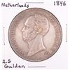 Image 1 : 1846 Netherland 2.5 Gulden Silver Coin