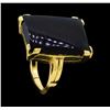 Image 4 : 14KT Yellow Gold Ladies Black Onyx Ring