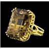 Image 2 : 10KT Yellow Gold Ladies 21.00 ctw Smoky Quartz Ring