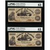 Image 1 : Change Over Pair of 1862 $100 State of Florida Obsolete Notes PMG Ch. Uncirculated 63