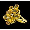 Image 2 : 14KT Yellow Gold Ladies 7.50 ctw Citrine and Diamond Cluster Ring