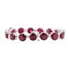 Image 2 : 14KT White Gold 63.13 ctw Ruby and Diamond Bracelet