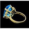 Image 3 : 14KT Yellow Gold Ladies 15.80 ctw Blue Topaz and Diamond Ring