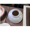 Image 5 : MILK GLASS SHADE  AND MISC. 3 BOWLS, 7 PLATES
