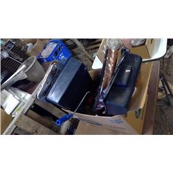 MISC PAINT MATERIALS, TRAYS, ROLLERS, EDGING TOOL AND MISC TOYS