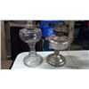 Image 2 : 2 COAL OIL LAMPS, ONE GLASS, ONE TIN