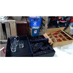 2 BOXES, 1 INCLUDES CANDLES, 1 INCLUDES NORTHERN LIGHTS CASINO GLASSES AND PITCHER