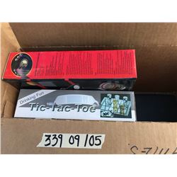 BOX OF GAMES (POKER, CARD DICE, SHOT GLASS ROULETTE)