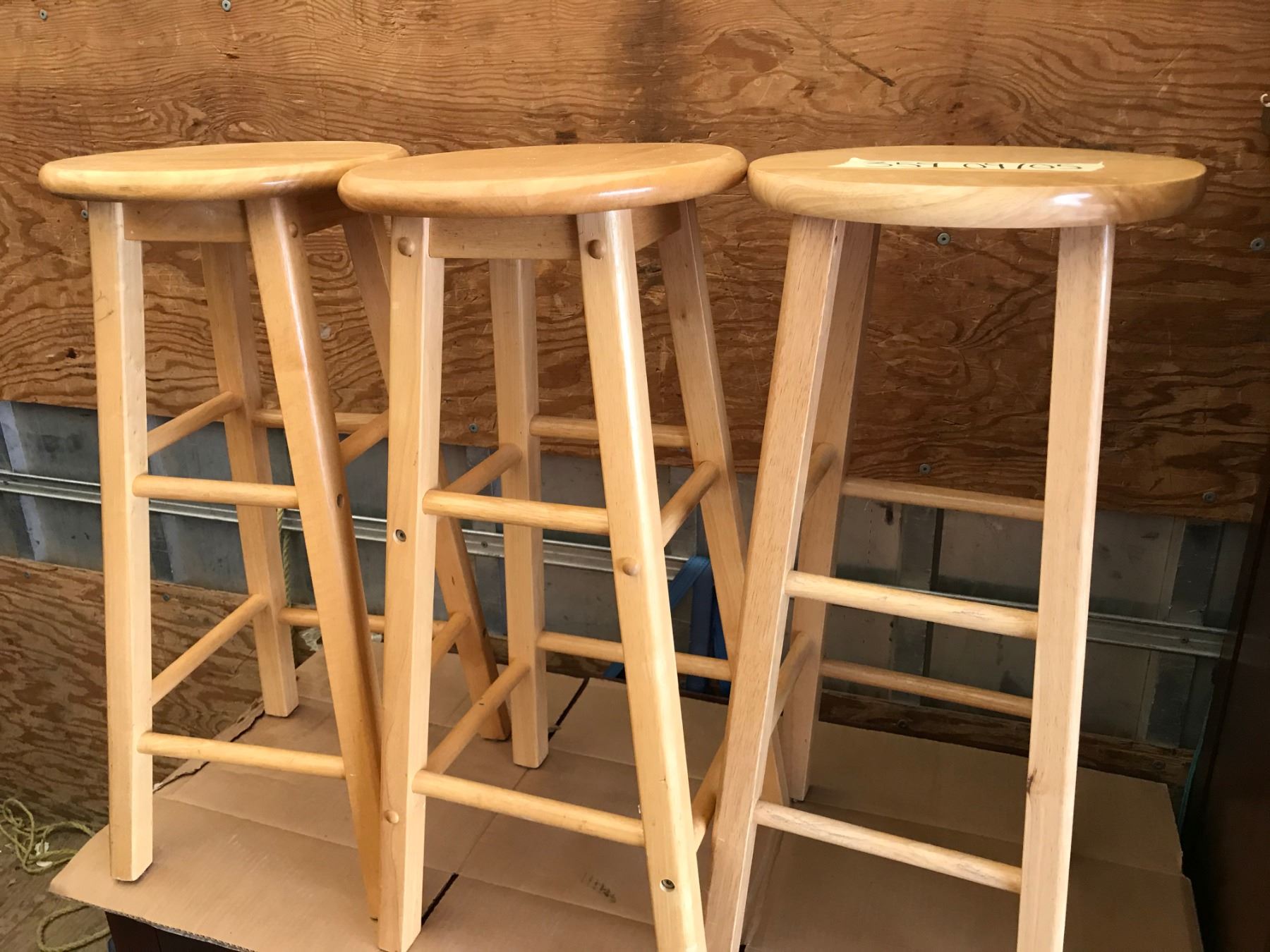 3 WOODEN BAR STOOLS Schmalz Auctions