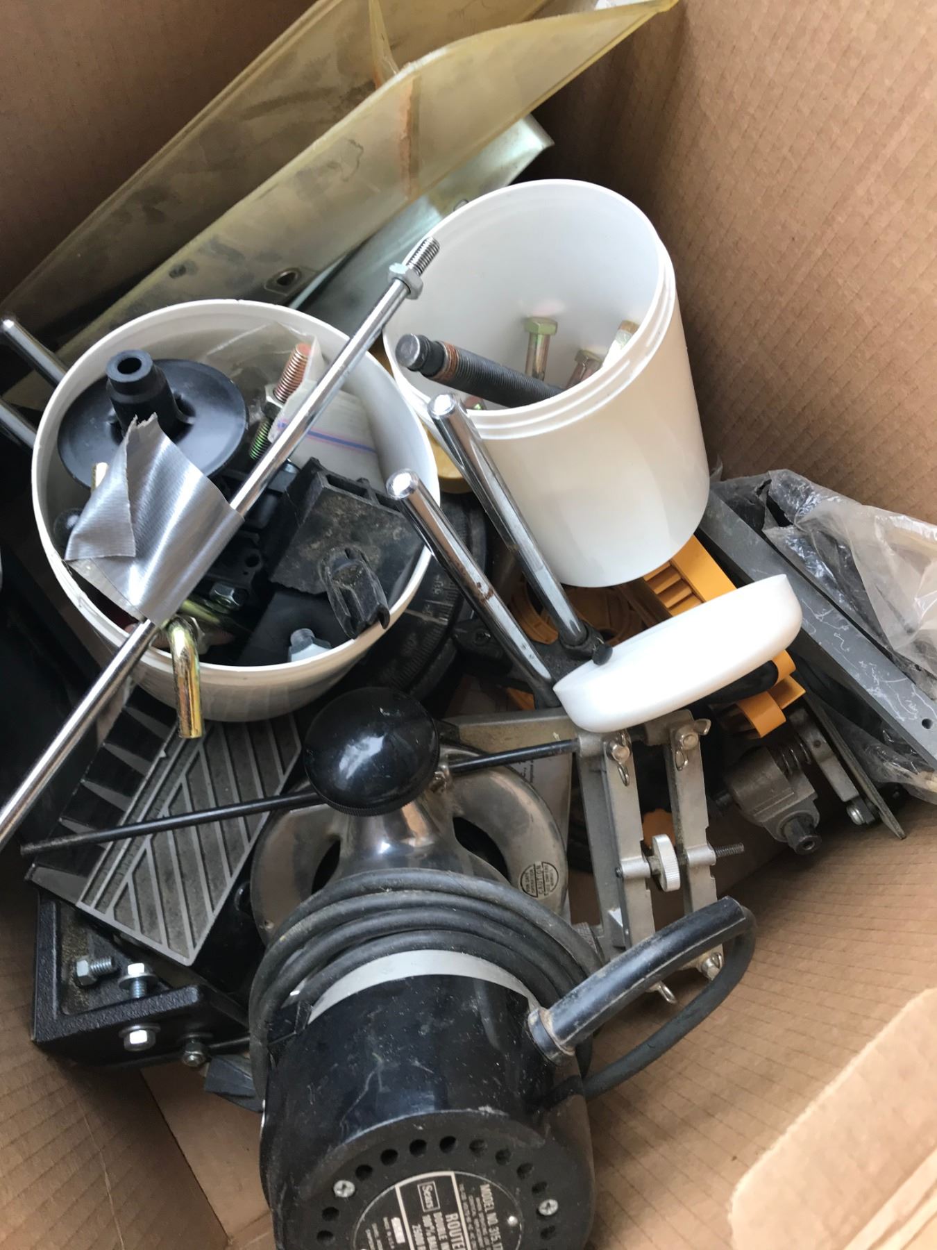 ROUTER + TABLE SAW GUARDS + TABLE SAW PARTS + JIGS