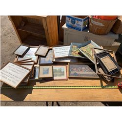 Box of Misc. Pictures and Frames