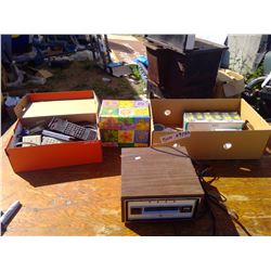 BOX REMOTES+SMALL GIFT BOXES+8-TRACK STEREO+ITEMS