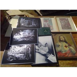 BOX OF PICTURES + FRAMES