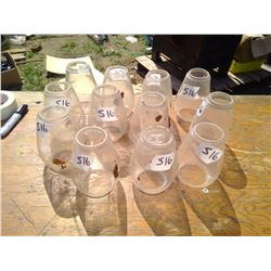 OLD BARN LAMP CHIMNEYS LOT OF 12