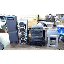 LOT OF STEREO PARTS INCLUDING AMP. AND SPEAKERS