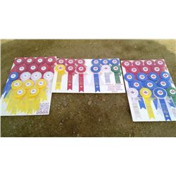 3 BOARDS OF HORSE SHOW RIBBONS