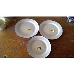 3 ENAMEL PLATES