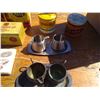 Image 7 : LOT OF TINS + CREAM AND SUGAR DISHES + NAPKINS