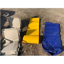TWO GROUND CHAIRS + AIR MATTRESS + FOAM MATS