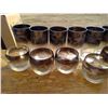 Image 2 : 11 CLEAR GLASSES WITH BLACK GLITER + 12 DRINKING GLASSES