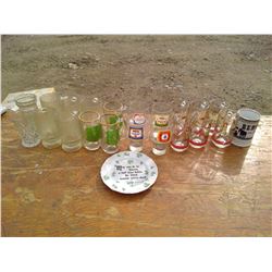 21 DRINKING GLASSES + A PLATE