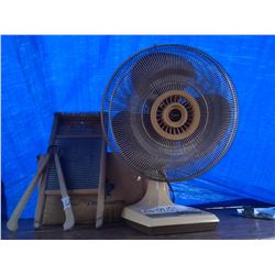 OLD FAN + VINTAGE WASH BOARD + WOODEN TONGS