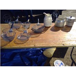 CLEAR FRYING PANS+ PITCHER+ METAL POTS ONE W/ LID