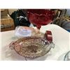 Image 1 : RED SERVING PLATE W/ RED TALL BOWL + GLASSES CASE + ETC