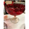 Image 4 : RED SERVING PLATE W/ RED TALL BOWL + GLASSES CASE + ETC
