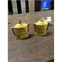 2 SETS OF SALT AND PEPPER SHAKERS (COW AND TEAPOT)