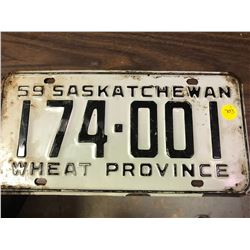 1959 SASKATCHEWAN PLATE