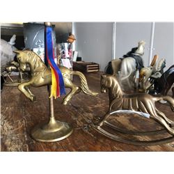 2 BRASS HORSE FIGURINES