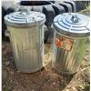 Image 1 : TWO GALVANIZED GARBAGE BINS 75L