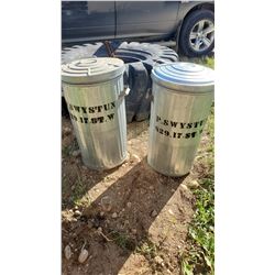 TWO GALVANIZED GARBAGE BINS