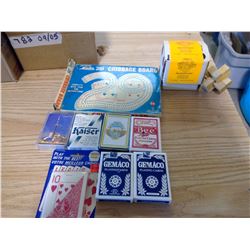 CRIB BORED+ RUMMIKUB+ THE WOOD KNOT+ 7 DECKS CARDS