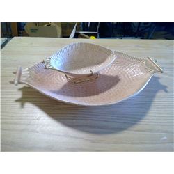 2 PINK SERVING DISHES