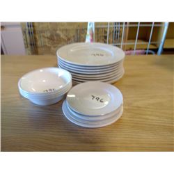 5 WHITE PLATES 4 BOWLS CORELLE AND BANBURY
