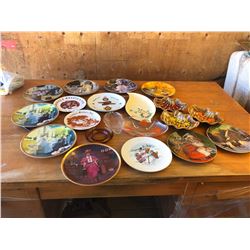 9 AVON PLATES + 3 PLATES + ASH DISHES + 2 CANDY DISHES