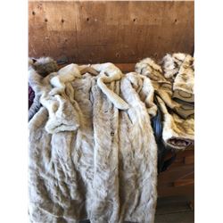 2 FUR COATS + CLOTHING BAG