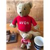 Image 3 : AVON BEAR + AVON BEAR FIGURINE + AVON WOODEN NOTE STAND + ECT