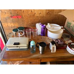 WAFFLE MAKER + BOTTLES + TRAVEL MUGS + CUPS +ECT